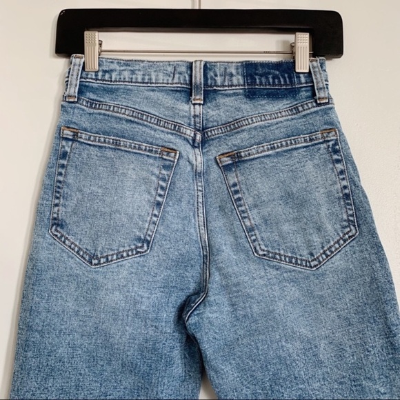 Mid Wash Abercrombie Patchwork Ultra High Rise The Ankle Straight Jean 26S - Picture 13 of 14